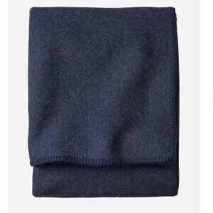 NIP Pendleton Eco-Wise Navy Heather Blanket King 100% Washable Wool USA